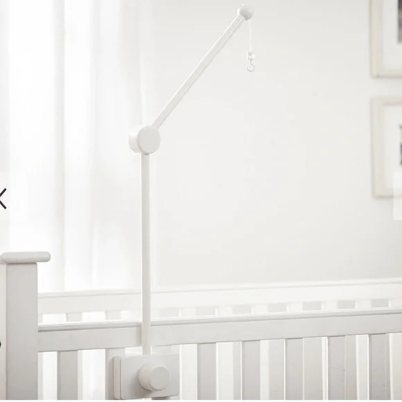 ‼️lower price‼️ POTTERY BARN Knit Animal Friends White Musical Crib Mobile + Arm - Picture 6 of 6